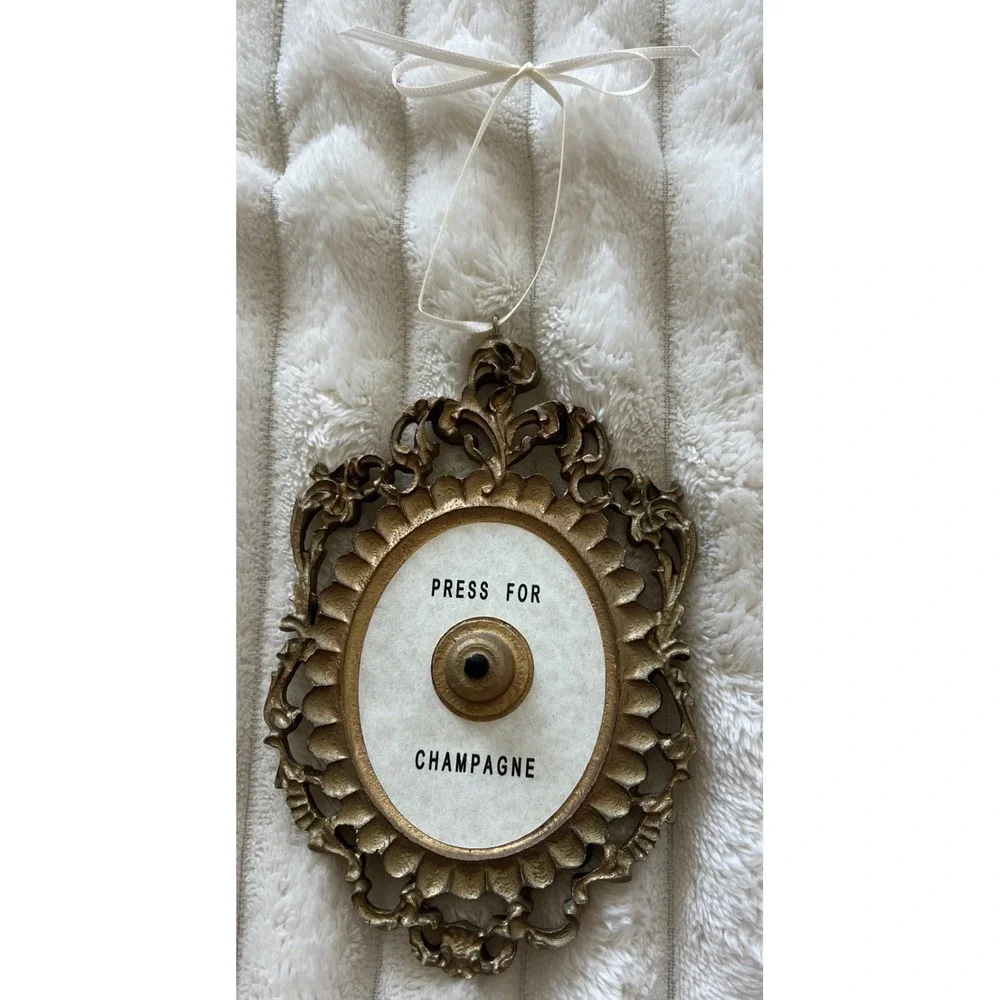 Press For Champagne Ornament Gold Ornate Baroque Style Decorative Wall Hanging